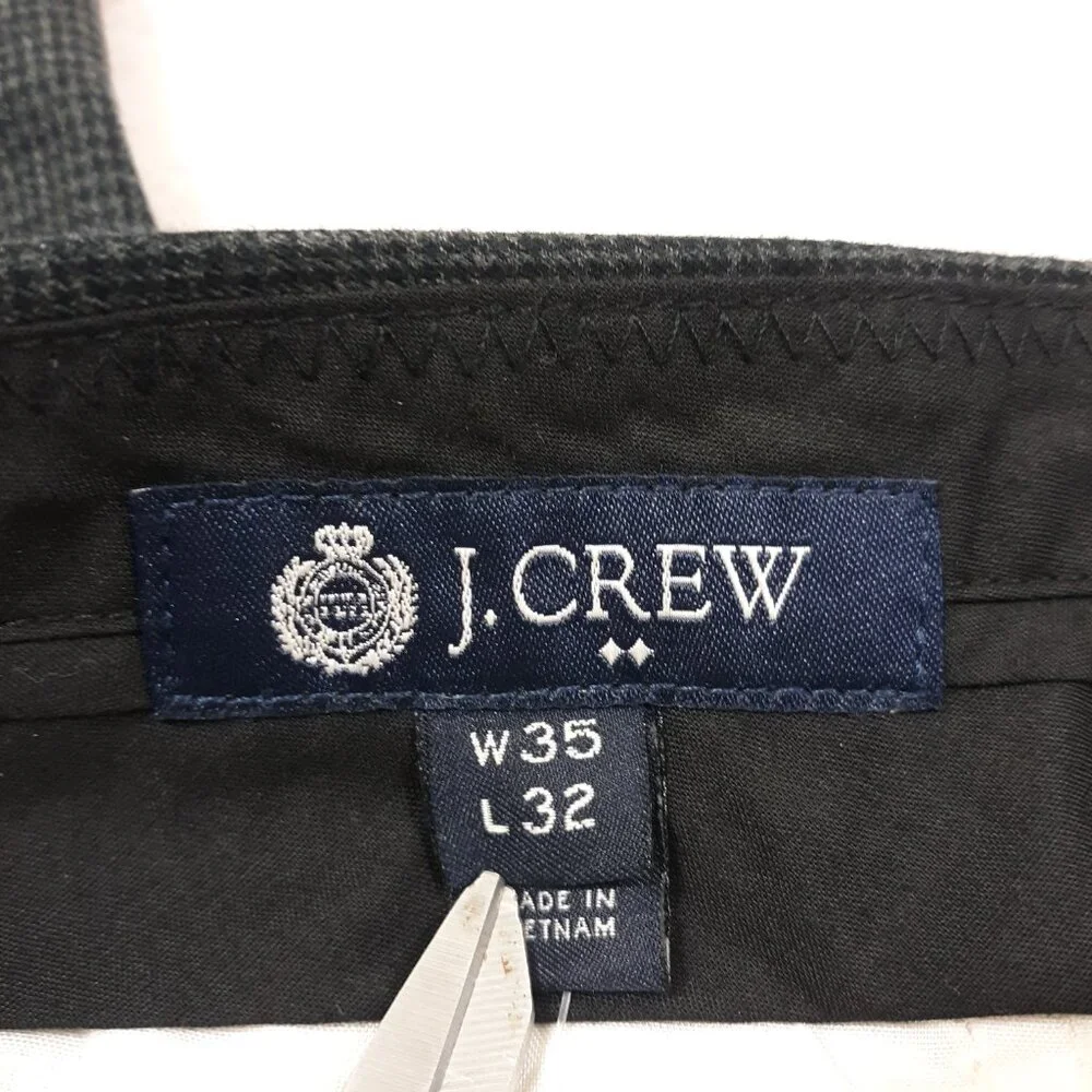 J.CREW Slim Bedford Dress Pants Mens 35 x 32 Black Cotton Tapered NEW‎